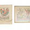 A PAIR OF RUSSIAN WATERCOLORED ENGRAVINGS LUBOK PIC-0