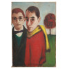OIL PAINTING TWO BOYS AND TREE SIGNED BY SPADEAN PIC-0