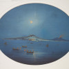 19TH NEAPOLITAN SCHOOL GOUACHE PAINTING VESUVIUS PIC-1