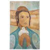 ATTR TO HAIM FRENCH JEWISH OIL PAINTING BOY DOVE PIC-0