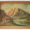 OIL ON CANVAS LANDSCAPE PAINTING SIGNED IN HEBREW PIC-0