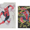 2 SPIDER-MAN PAINTINGS SIGNED BY HECTOR HERNANDEZ PIC-0