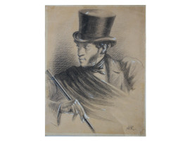 A RUSSIAN PAINTING OF PUSHKIN BY I. KRAVCHENKO