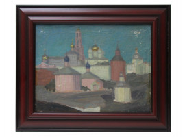 RUSSIAN OIL PAINTING CHURCHES BY KONSTANTIN YUON