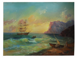 A PAINTING OF A SEASCAPE AFTER IVAN AIVAZOVSKY