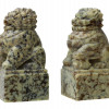 A PAIR OF CHINESE HARD STONE FOO DOG FIGURINES PIC-3