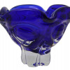MID CENTURY COBALT BLUE GLASS VASE OR CANDY BOWL PIC-1