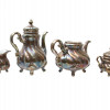 A VINTAGE FEINSILBER AUFLAGE TEA & COFFEE SET PIC-2