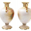 A PAIR OF ANTIQUE CROWN DEVON PHESANTS VASES PIC-2