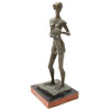 A BRONZE STATUE OF A DANCER WOMAN IN A DRESS PIC-1