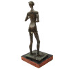 A BRONZE STATUE OF A DANCER WOMAN IN A DRESS PIC-2