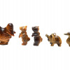 A LOT OF 5 HAND-CARVED TIGER EYE ANIMAL FIGURINES PIC-0