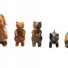 A LOT OF 5 HAND-CARVED TIGER EYE ANIMAL FIGURINES PIC-1