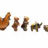 A LOT OF 5 HAND-CARVED TIGER EYE ANIMAL FIGURINES PIC-2