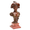 A FRENCH BRONZE BUST OF WOMAN BY MARCEL DEBUT PIC-1