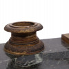 VINTAGE BRONZE & MARBLE INKWELL SET WITH FIGURINE PIC-7