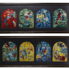 AFTER CHAGALL EIGHT JEWISH PRINT OF GLASS WINDOWS PIC-0