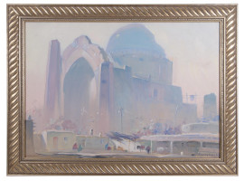 A RUSSIAN OIL PAINTING BUKHARA BY BORIS BRINSKIH