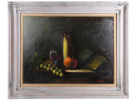A SIGNED OIL ON PANEL STILL LIFE PAINTING