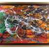 ATTR TO JACKSON POLLOCK MIXED MEDIA PAINTING PIC-0