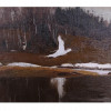 A RUSSIAN OIL PAINTING LANDSCAPE BY ISAAC LEVITAN PIC-1