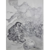 WWII ARMENIAN SOVIET ILLUSTRATION PAINTING PIC-1