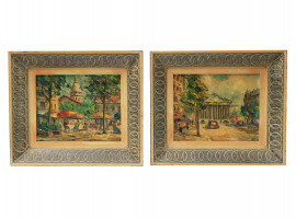 TWO MODERNIST OIL PAINTINGS BY A. VALENTIA