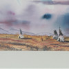 WATERCOLOR PAINTING PAPER NATIVE AMERICAN WIGWAM PIC-1