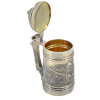 A RUSSIAN SILVER GILT BEER STEIN WITH BOGATYRS PIC-4