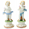 A PAIR OF ANTIQUE PORCELAIN CHERUBS FIGURINE PIC-0