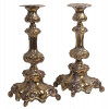 A PAIR OF ART NOUVEAU STYLE BRONZE CANDLE STICKS PIC-0