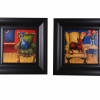 A PAIR OF ART PRINTS WITH CATS BY WILL RAFUSE PIC-0