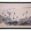 A VINTAGE CHINESE PAINTING CRANE BIRDS LONGEVITY PIC-0