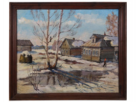 RUSSIAN OIL PAINTING LANDSCAPE SIGNED BY GOLOVKIN