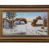 RUSSIAN OIL PAINTING WINTER VIEW SIGNED BY ARTIST PIC-0