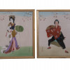 PAIR OF JAPANESE SILK PAINTINGS SIGNED AND FRAMED PIC-0