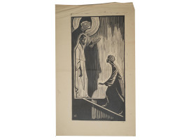 A WOODCUT PRINT ANDREI RUBLEV BY ILYA SHENKER