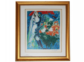 FRENCH RUSSIAN LITHOGRAPH BRIDE BY MARC CHAGALL