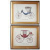 A PAIR OF VINTAGE FRAMED CARRIAGE LITHOGRAPHS PIC-0