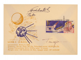 SOVIET CUBA SPACE POSTAL COVER SIGNED BY GAGARIN