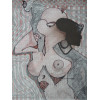 AN ABSTRACT NUDE FEMALE PENCIL PAINTING GRAMED PIC-1