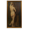 FRENCH SCHOOL OIL PAINTING NUDE SIGNED BY ARTIST PIC-0