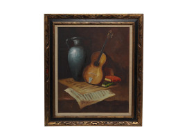 ORIENTAL OIL PAINTING STILL LIFE SIGNED BY ANDRO