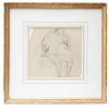 VINTAGE PENCIL PAINTING OF NUDE MALE FIGURE PIC-0