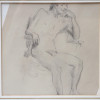 VINTAGE PENCIL PAINTING OF NUDE MALE FIGURE PIC-1