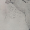 VINTAGE PENCIL PAINTING OF NUDE MALE FIGURE PIC-2