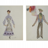 TWO ORIGINAL THEATRE COSTUME DESIGN PAINTINGS PIC-0