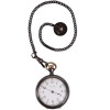 A VINTAGE SILVER WALTHAM POCKET WATCH ON A CHAIN PIC-0