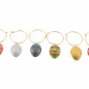 A SET OF SIX FABERGE ENAMEL EGG WINE CHARMS PIC-2