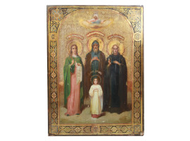 A RUSSIAN ORTHODOX ICON OF SELECTED SAINTS